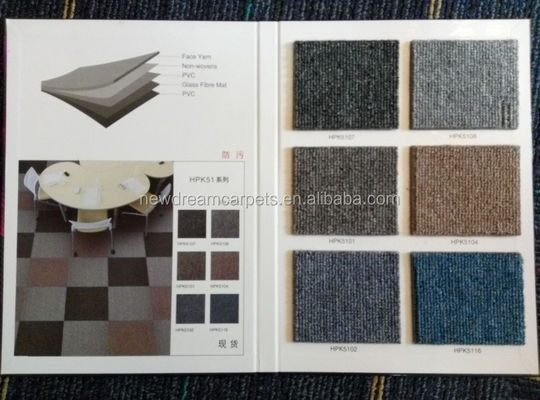 Alfombra de oficina de PP / Nylon 50x50 Alfombra modular de pila de bucle US 2.5-20 / metro cuadrado