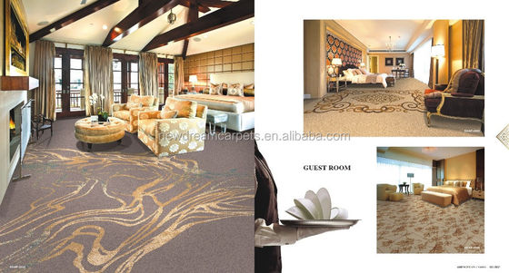 Habitaciones de hoteles de cinco estrellas 20% Nylon 80% Lana Alfombra de Axminster con hasta 16 opciones de color