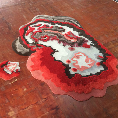 Alfombra redonda de acrílico de lana de seda viscosa para decoración navideña