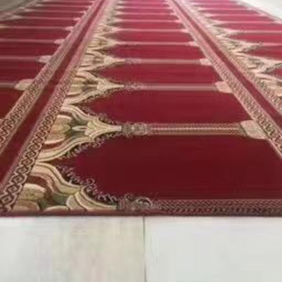 Rollo de alfombra de diseño de mezquita con peso de lana de 1200 g / m2 y ancho de 4 m en mezquita de Pakistán