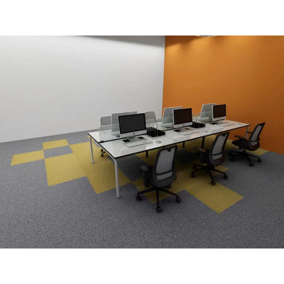 Solución de pisos de oficina con patrón de rompecabezas y azulejos de alfombra de nylon de baja altura de pila