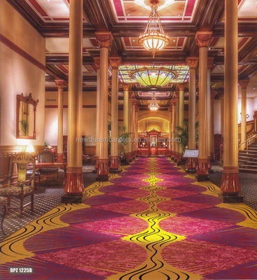 Alfombra de hotel a prueba de fuego de diseño cuadrado Axminster con 80% de lana y 20% de material de nylon