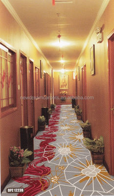 Alfombra de hotel a prueba de fuego de diseño cuadrado Axminster con 80% de lana y 20% de material de nylon