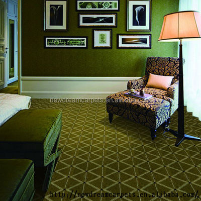 Venta de Guangdong ND1231 Altas filas Axminster Alfombra de pared a pared con patrón de pila cortada