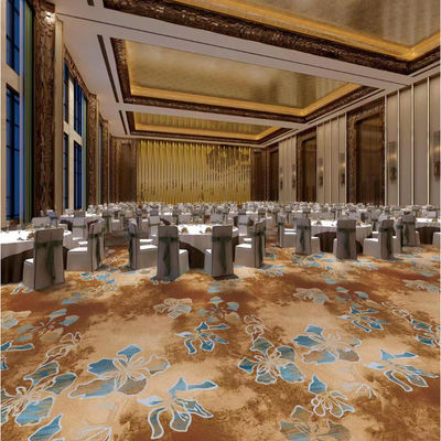 25*4M o soporte Tamaños personalizados Alfombra de piso de hotel de nylon Rectángulo rojo Diseño moderno