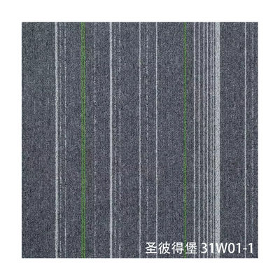 Teja de alfombra de oficina comercial con respaldo de PVC y diseño modular en estilo base