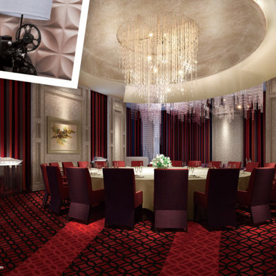 1200 g/m2 Peso de lana Casino Teppich de exposición de pared a pared para el interior del restaurante
