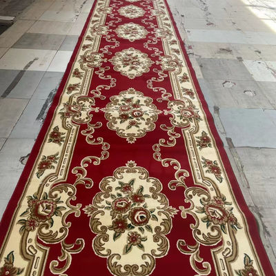 Yarn de alfombra suave hecha por máquina para sala de oración musulmana lavable de pared a pared Rollo de alfombra