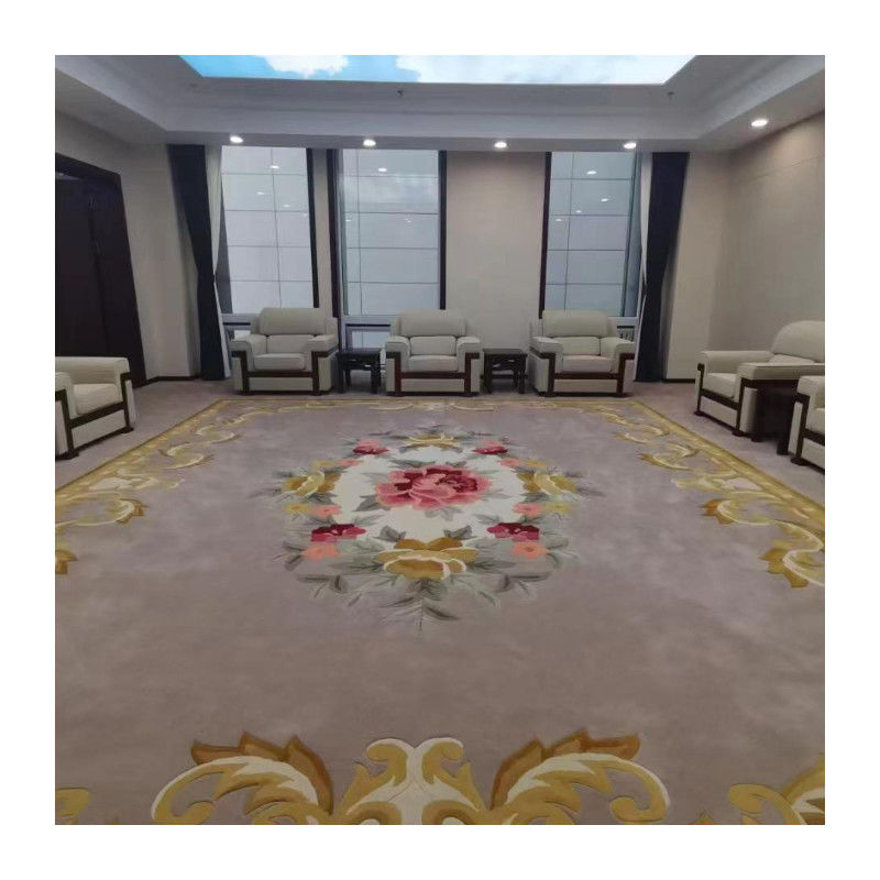 Alfombra de alta calidad con patrón floral hecho a mano Alfombras de lana de Zelanda para hoteles de 5 estrellas