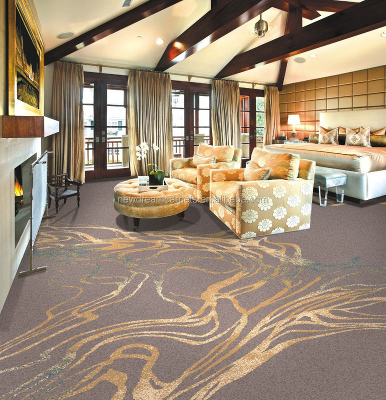 Habitaciones de hoteles de cinco estrellas 20% Nylon 80% Lana Alfombra de Axminster con hasta 16 opciones de color