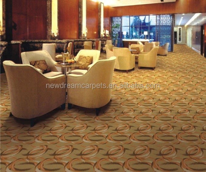 Stock 20% Nylon 80% Lana Teppich de cinco estrellas tejido Axminster para el hotel Lobby Restaurante