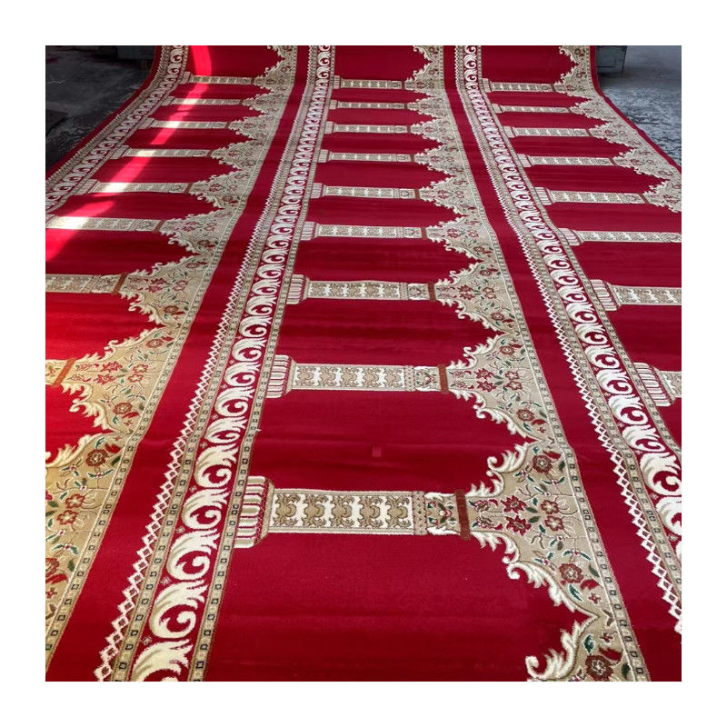 80% lana 20% de nylon máquina alfombra tejida para la oración de la mezquita patrones personalizados 4 * 25 rollo