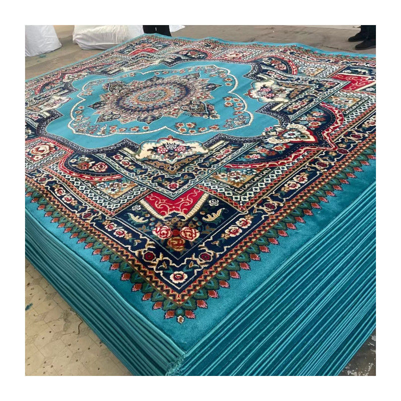 Jute Backing Patrones personalizados Alfombra de oración de mezquita 4 * 25 rollo para decoración de restaurantes
