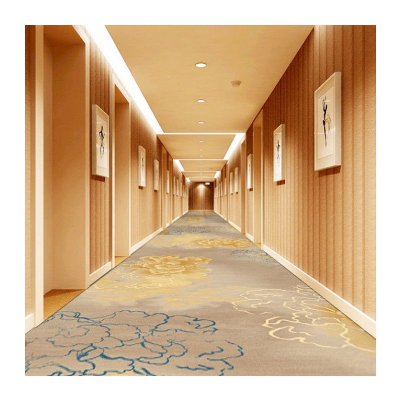 25*4M o soporte Tamaños personalizados Alfombra de piso de hotel de nylon Rectángulo rojo Diseño moderno