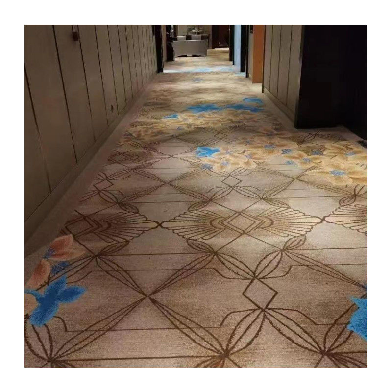 Diseño cuadrado Pared a pared impermeable Alfombra 80% Lana 20% Nylon para pisos comerciales