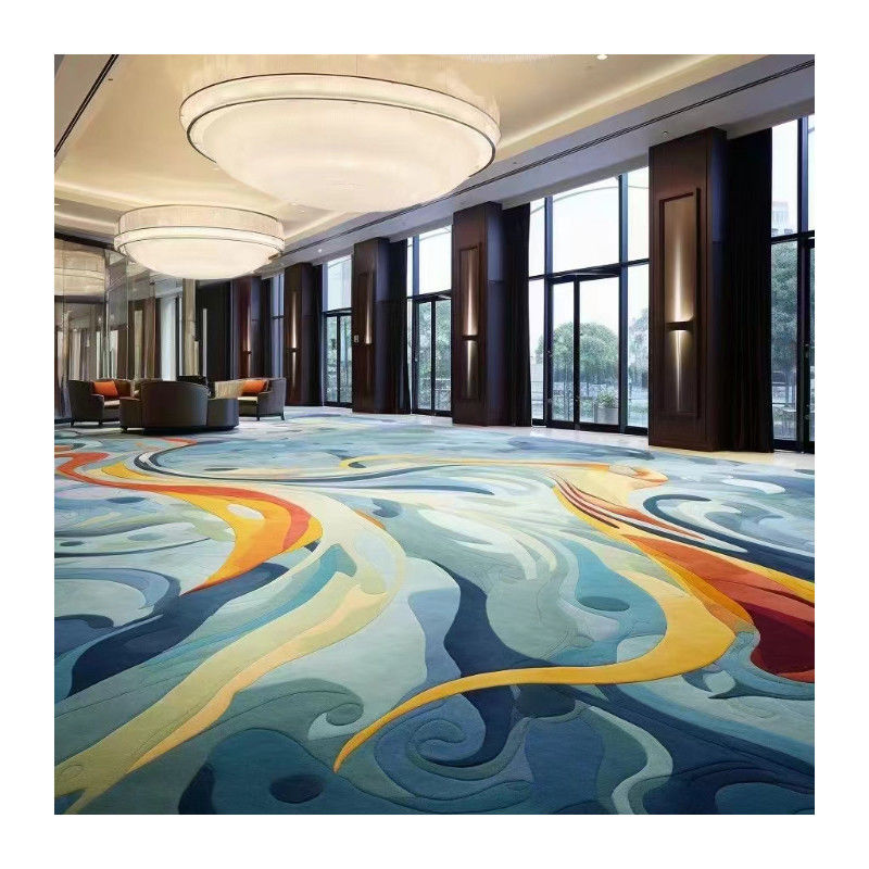 Rectángulo Axminster Hotel de lujo de 5 estrellas de nylon corredor de vestíbulo impreso alfombras rollo de suelo
